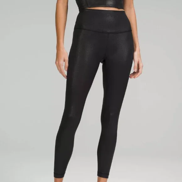 Lululemon Wunder Train HR 28” Special Edition Black Shine Foil - size 6 - Picture 3 of 10